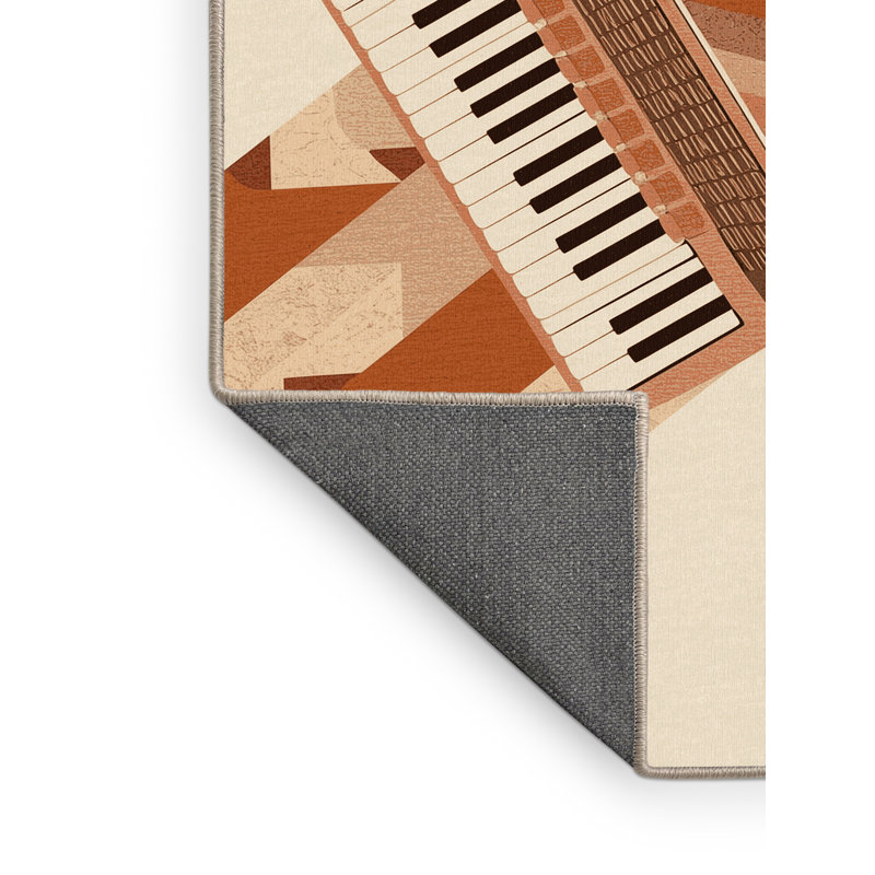 Tapis doux et moelleux à motif géométrique moderne et doux accordéon Tenafly, 6 x 9