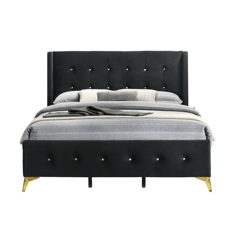 Paderborn Upholstered Bed, Super King (6'), Black