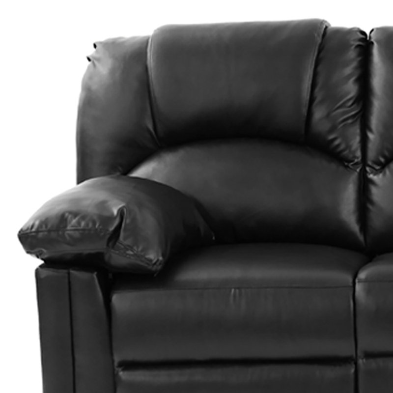78.6'' W Faux Leather Pillow Top Arm Reclining Sofa, Black