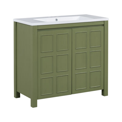 Ensemble de meuble-lavabo simple 36 po avec plateau en céramique Oies