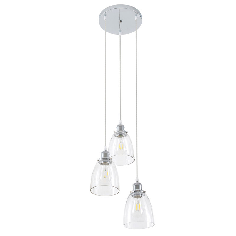 3 - Light Stainless Steel Chandelier Pendant