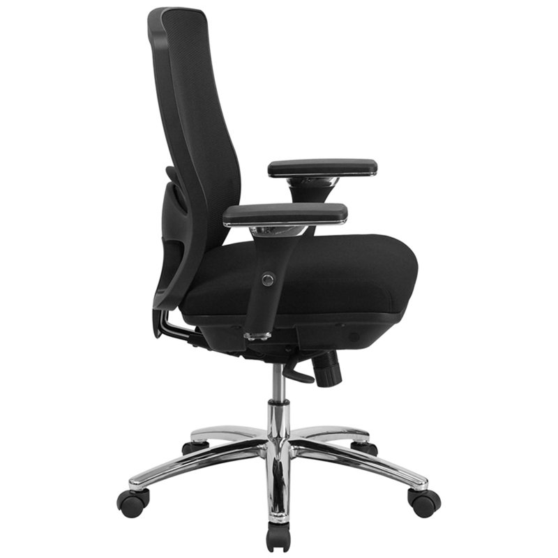 Black Mesh and Chrome Adjustable Swivel Office Chair