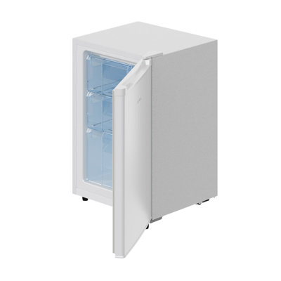 White PMC Exterior, R600A Energy Efficient Compact Freezer with Drain Hole for Kitchen Apartment Dorm