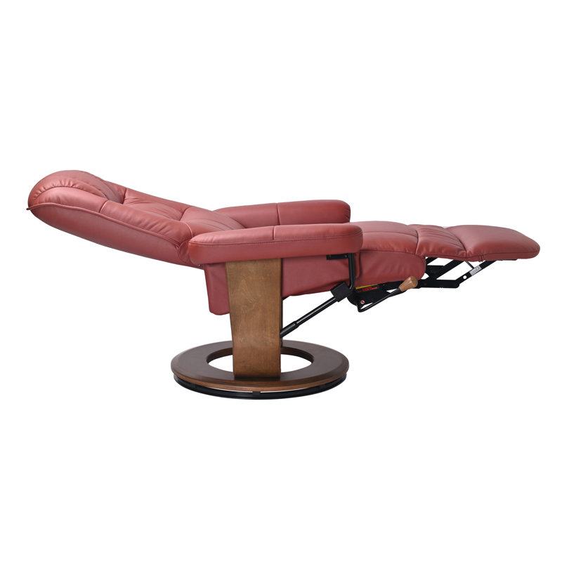 Upholstered Recliner with Flip-Up Footrest, Swivel Recliner 