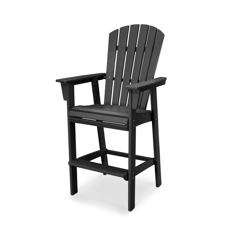 Chaise de bar POLYWOOD Adirondack, 29,25 po, Noir