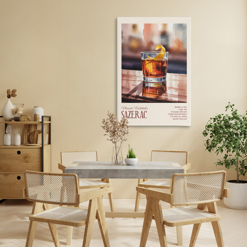 Sazerac sur toile à surface réfléchissante, design par Andreas Magnusson, H 30 po x l 20 po