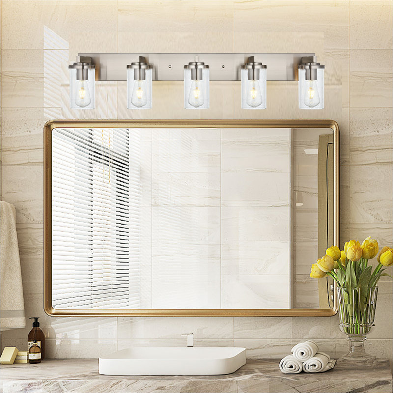 5 - Light Dimmable Vanity Light, Satin Nickel