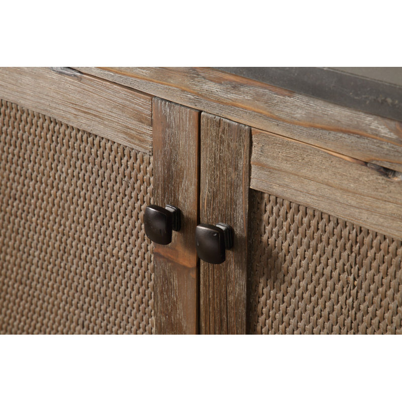 Rustic Brown 36'' Fir Wood Bathroom Vanity with Charcoal Marble Top
