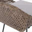 Tabouret de bar 29,25 po en osier et fer à dossier bas brun clair avec coussin beige 29,25 po (ensemble de 2)