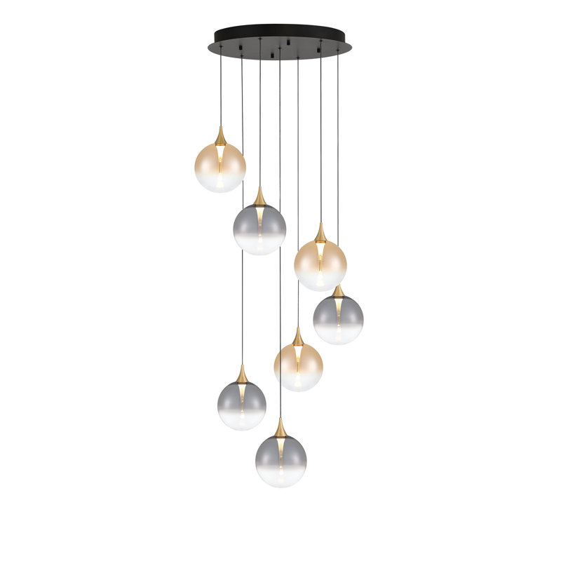 Iissa 7L 21" Chandelier, Gold Mix