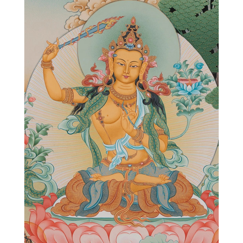 Manjushree Thangka (Brocadeless Thangka)