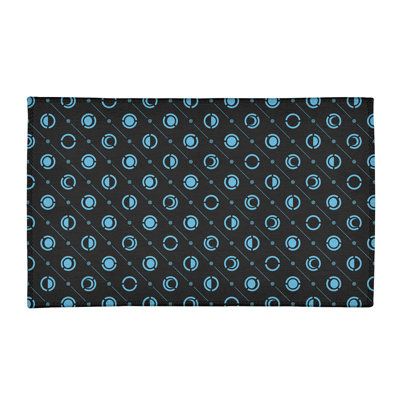 Tapis bleu ciel/noir lune phases