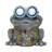 Kellianne Playful Frog Polyresin Garden Statue Piece for Garden Decor - Compact Yard Sculpture with Goggles for Outdoor Statue Display - 12", Gray & Green-1731453689