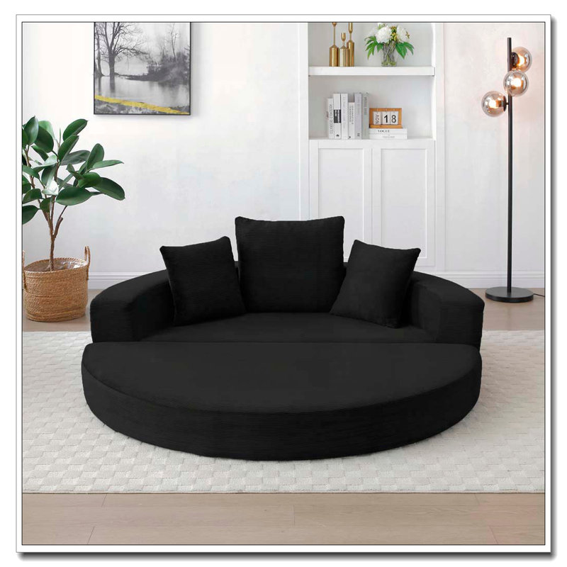 Convertible Sofa Couch Bed,Multi-Functional,Circular Bed,Adjustable Futon Sofa ,No Assembly Compressed Corduroy Floor Lounge Sofa For Apartment Office Bedroom Living Room