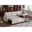 Canapé modulaire avec méridienne escamotable en tissu d'ameublement beige - Coussins de dossier amovibles en lin rembourrés de mousse à 3 places et rangement pour recevoir des invités-746911300