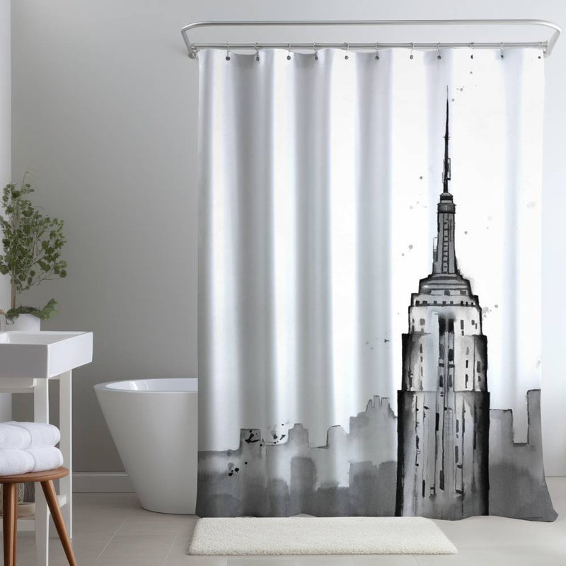 Shower Curtain CI360 – Polyester Shower Curtain, Dye Sublimation Print, 71" W × 74" L