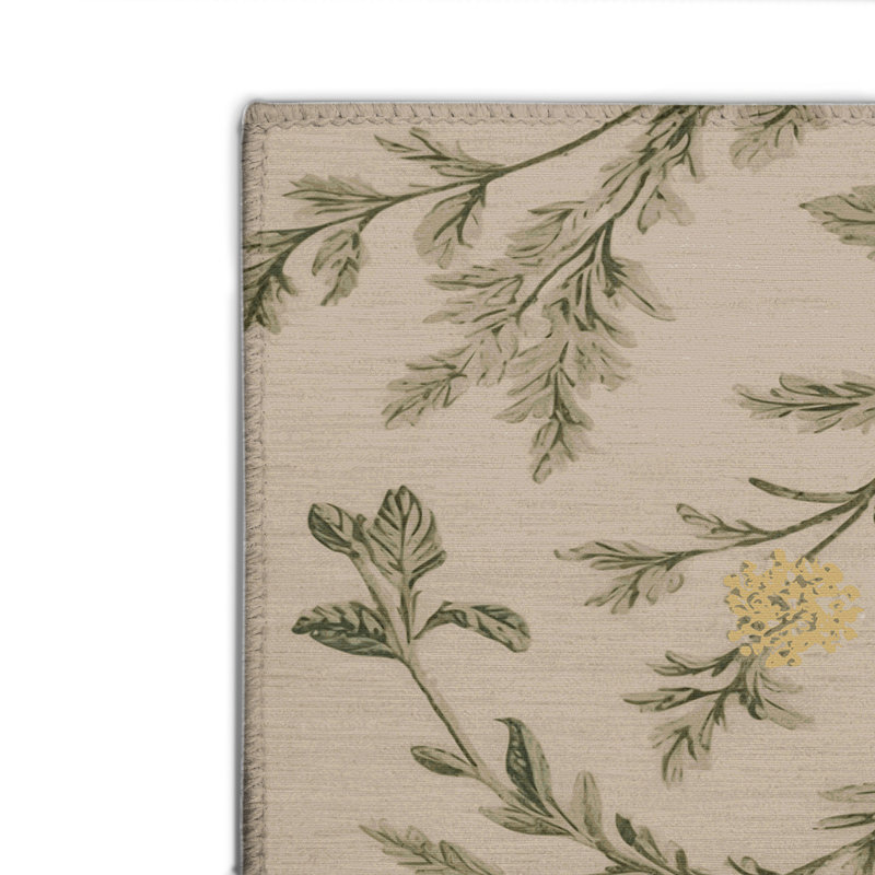 Tapis d'intérieur et d'extérieur gris Botanical, Rectangle 4pi x 6 pi