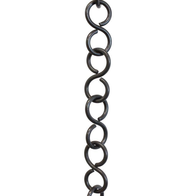 Chaîne en laiton massif en forme de S non soudée, H 36 po x l 0,94 po x P 0,16 po, Oil Bronzed Black