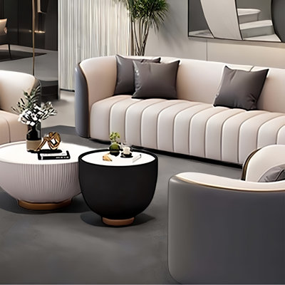 Ensemble de canapé de réception gris Premium
