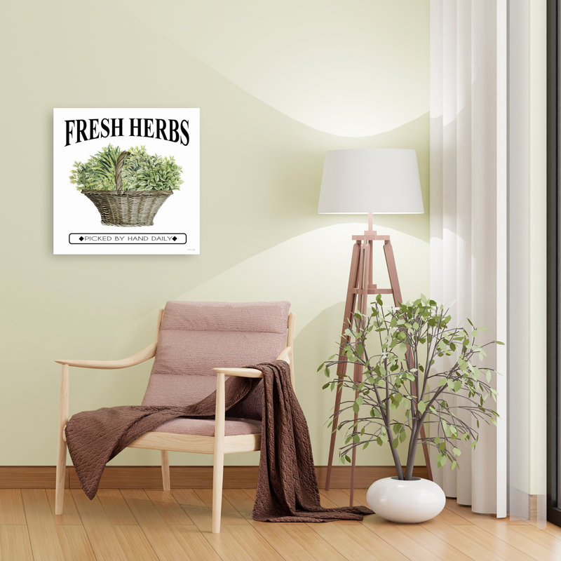 «Fresh Herbs», art mural rétro rustique biologique, 24" H x 24" W