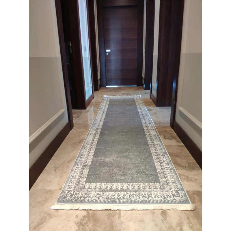 Tapis en coton avec envers antidérapant Lanney, Rectangle 3 pi 11 po x 7 pi 3 po