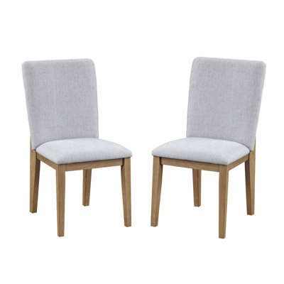 Delfina Set of 2 Gray Linen Fabric 19"W Dining Chair
