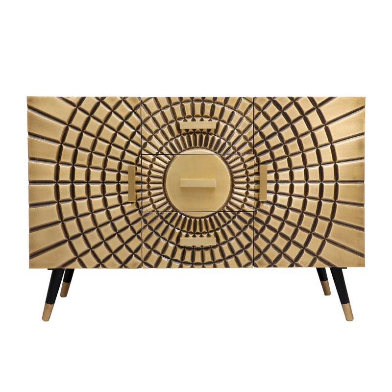 Fevronia 3 Drawer 2 Door Brass Chest