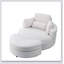 Grand fauteuil rond club pivotant avec baril de rangement moderne avec rangement
