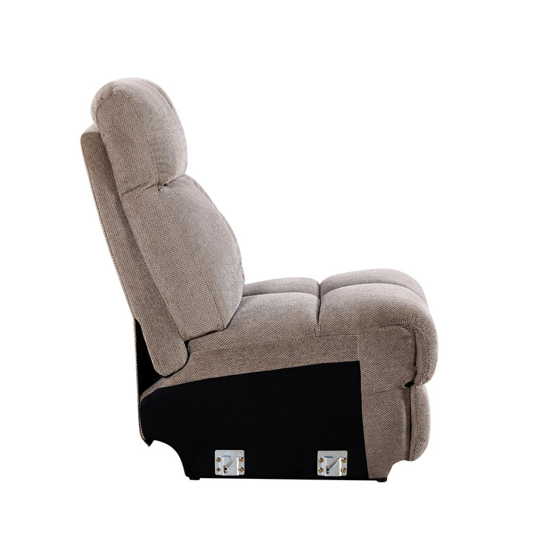 Fauteuil inclinable réglable avec double moteur - 8 points de vibration, 42,4 po de hauteur et repose-pieds, 180 couches à plat, massage thermique, revêtement beige