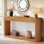 Console étroite cannelée avec rangement, parfaite pour le vestibule, le couloir et le salon