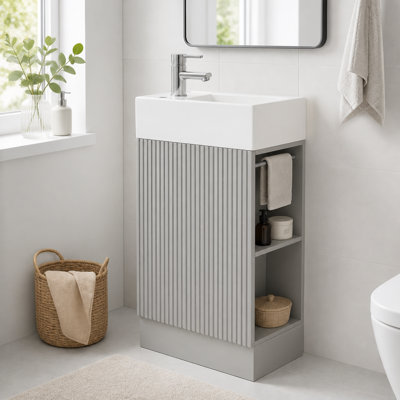 Meuble-lavabo 18,6 po avec lavabo et rangement latéral