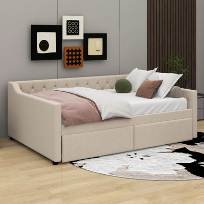 Anant Full Size Upholstered Tufted Daybed with 2 Drawers -  Mercer41, 4BEAEA3239974754814F3825C67EF2D5