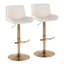 Tabouret de bar réglable rond avec repose-pieds arrondi en T Rondell - ensemble de 2-202853215-202853214