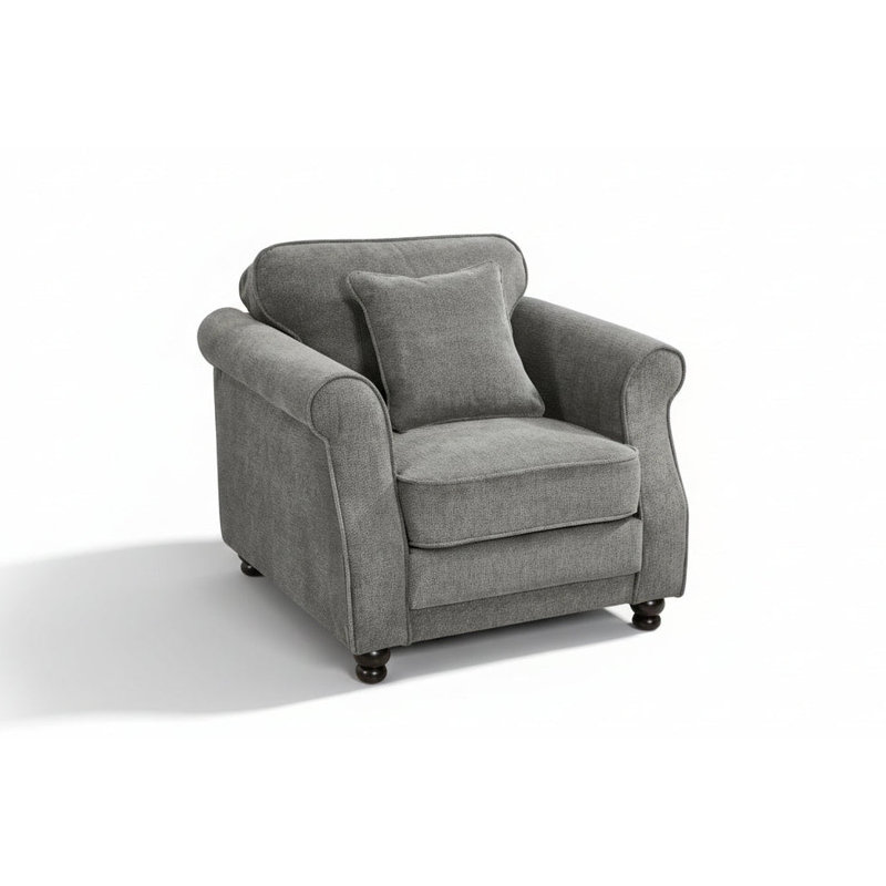 Hugo Upholstered Armchair, Dark Grey