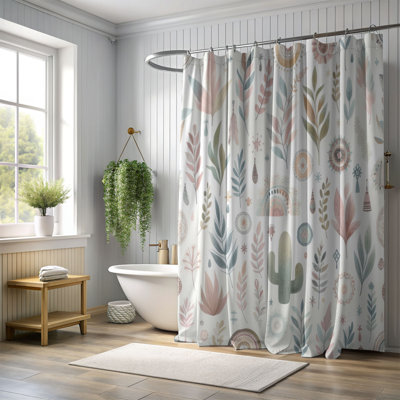 Rideau de douche standard 1 pièce Minimal Pastel Nomad