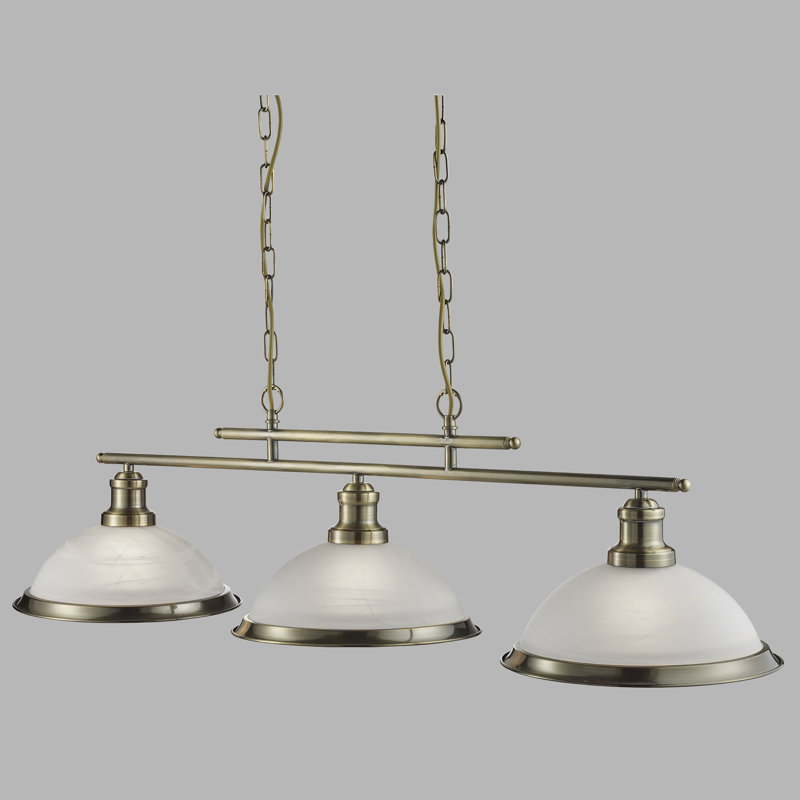 Beverley 3-Light Kitchen Island Chandelier, Antique Brass