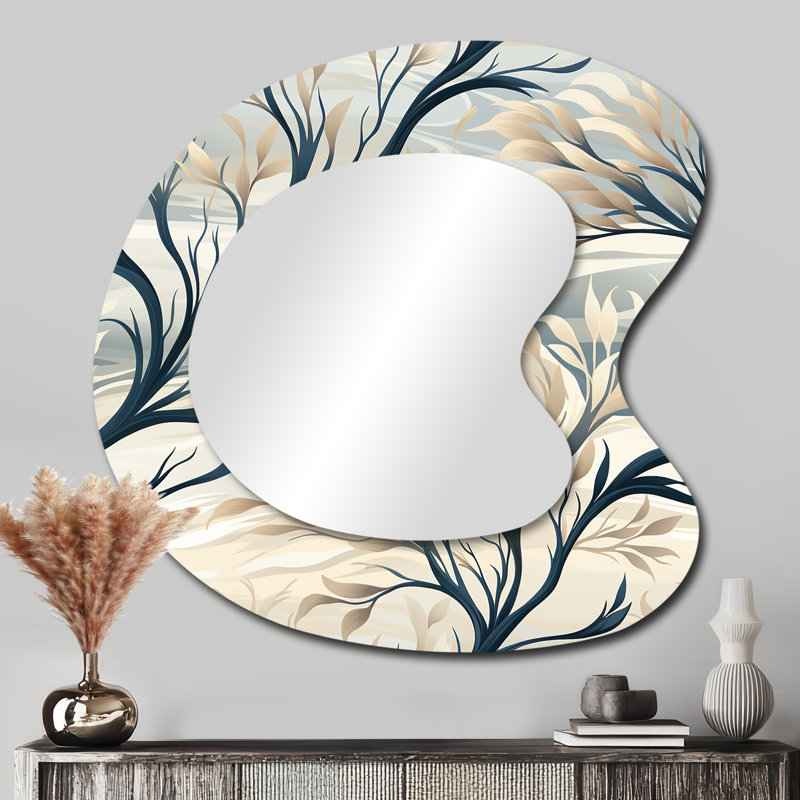 Miroir mural gris et gris, 33 po x 33 po