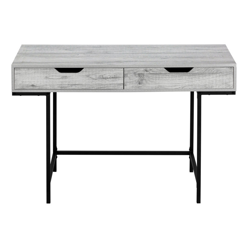 Modern Minimalist Computer Desk, Grey Wood-Look