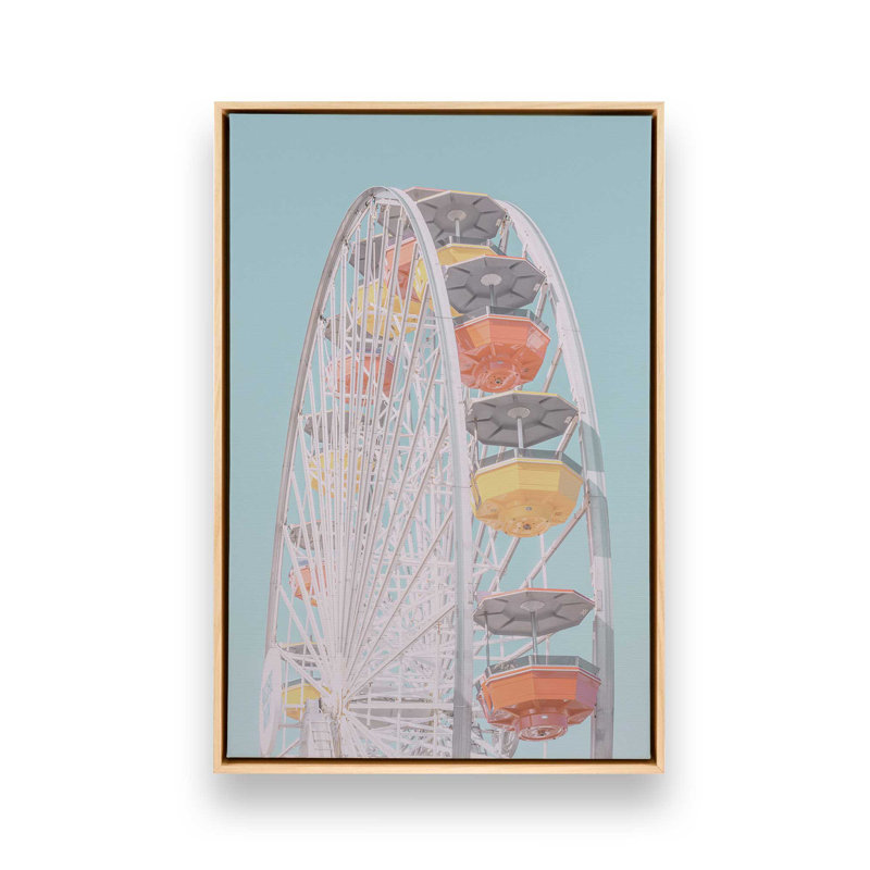 Pastel Carnival Ride On Canvas, H 12,75 po x l 8,75 po, Cadre américain en érable flottant