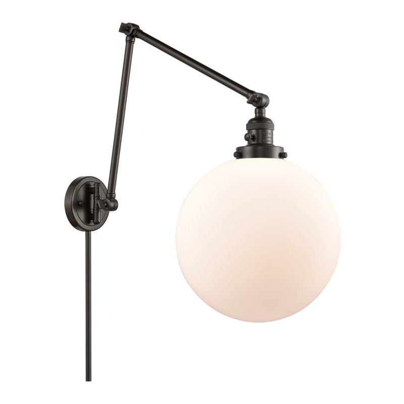 Maxwell Swing Arm Sconce, Matte White, Oil Rubbed Bronze, 34" H x 12" W x 34" D