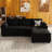 Manuel Corduroy 3-Seat Sofa L Shaped Couch With Detachable Doublelayered Seat Cushion For Apartment-1514345017-1514345022