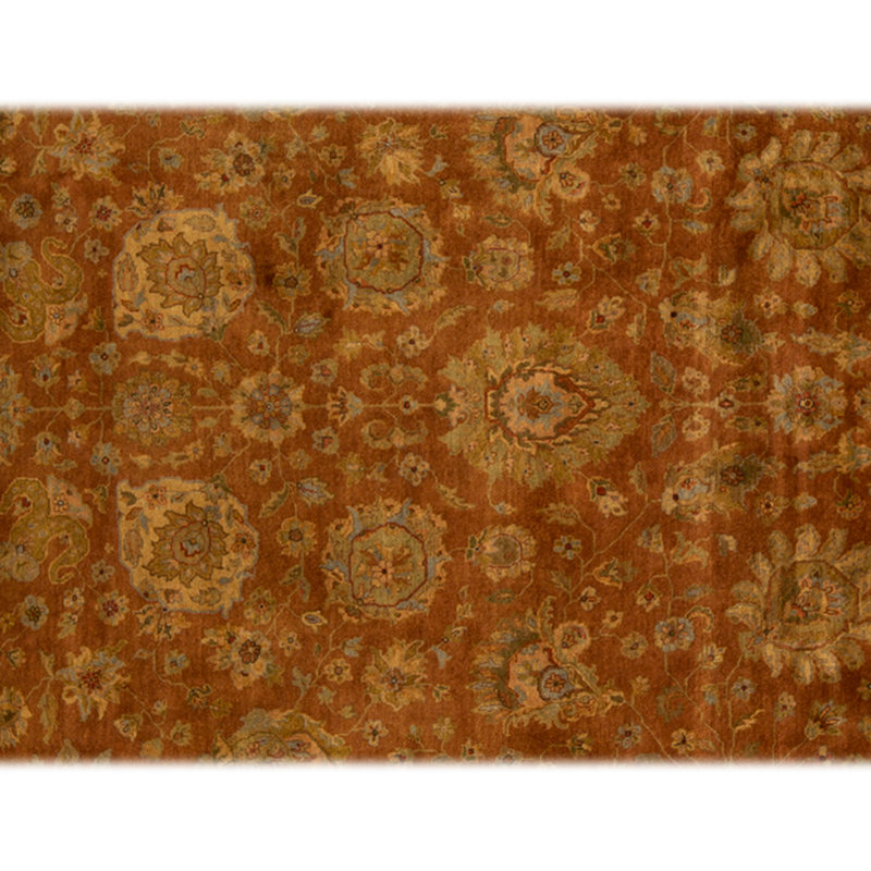 Tapis rouille et brun noué à la main de haute qualité