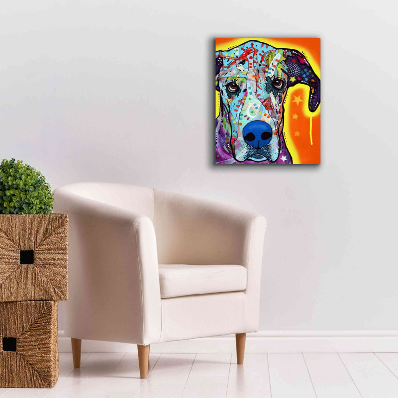 «Great Dane» par Dean Russo - reproduction d'art sur toile tendue, H 24 po x l 20 po x P 0,75 po