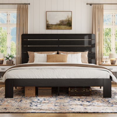 Wooden Bed Frame with Headboard