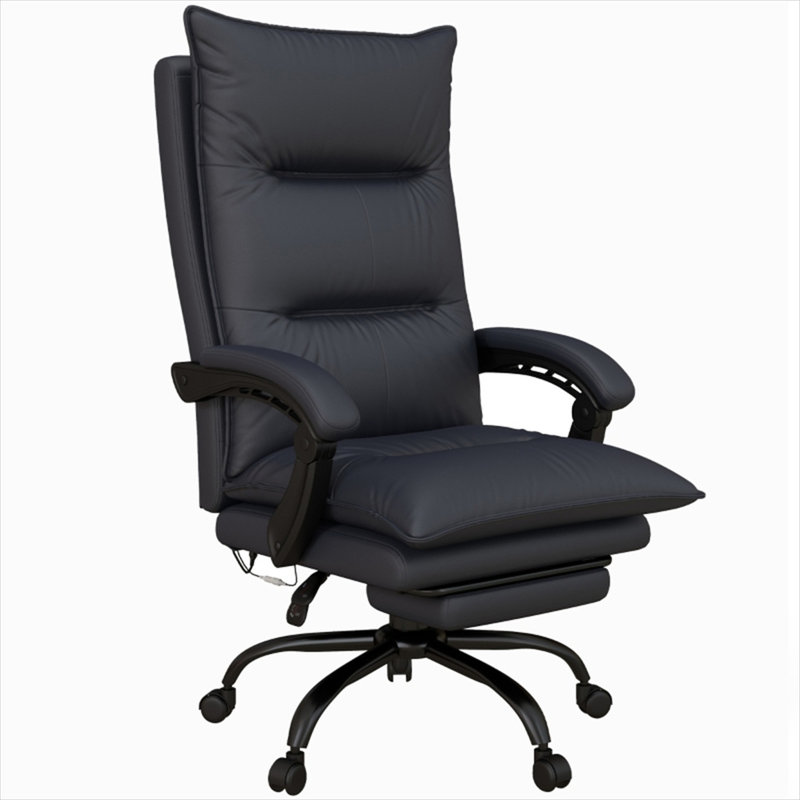 Fauteuil de bureau massant réglable avec chauffage lombaire et inclinaison complète, couleur gris classique