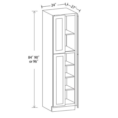 DL Cabinetry Recessed Panel 24'' W Painted Plywood Standard Pantry/Tall ...
