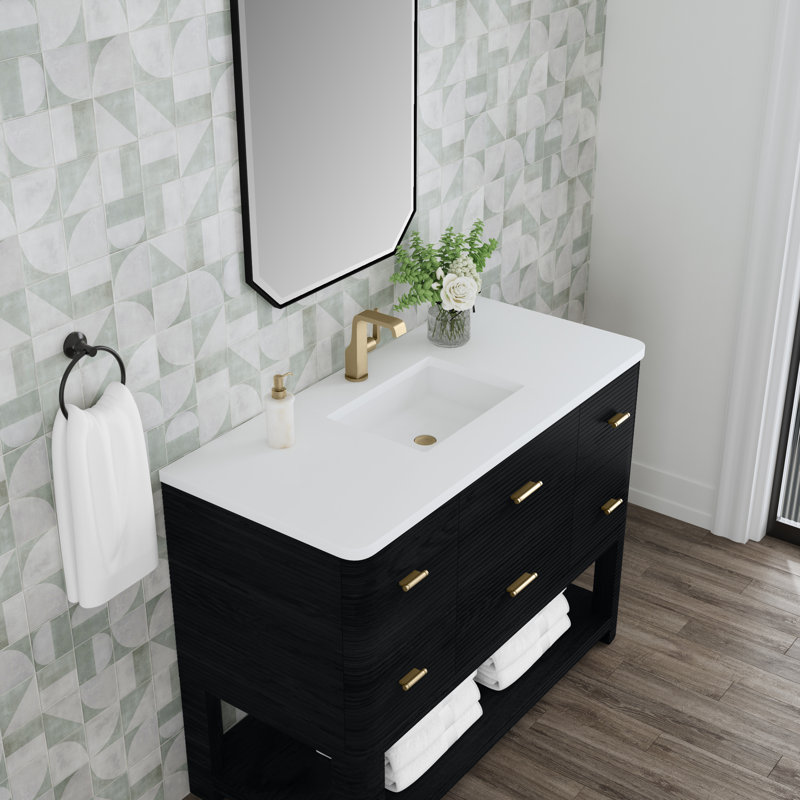 Lucian 48'' W Single Vanity, White Zeus