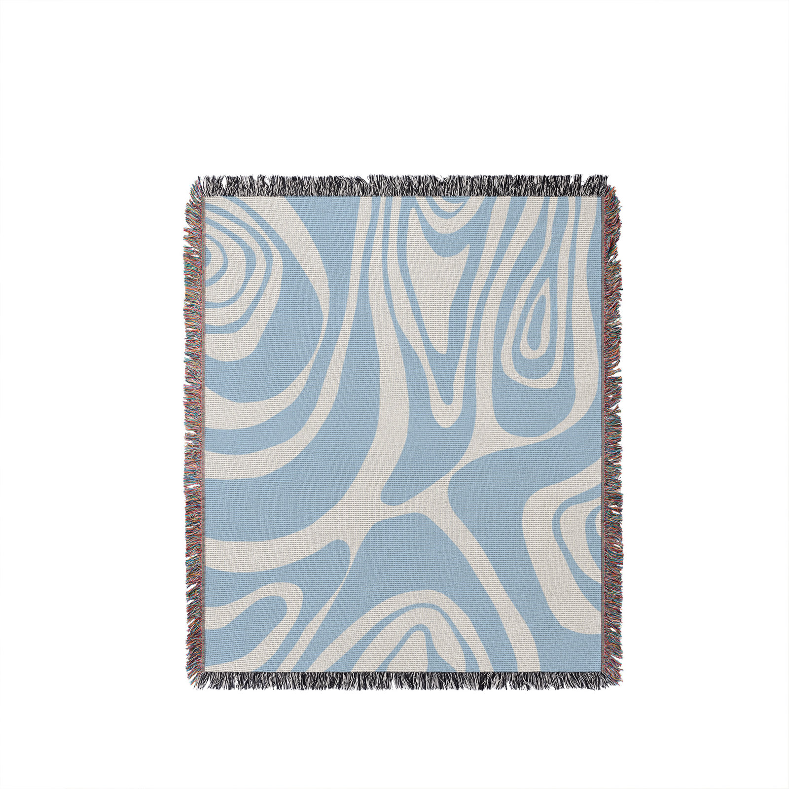 Kayle Cotton Throw Blanket, 50" x 60" – Throw, Sky Blue