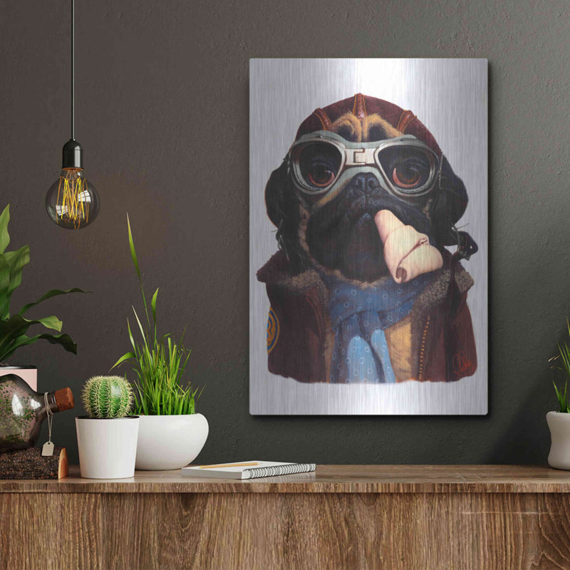 «Aviator Pug» par Thomas Fluharty, H 16 po x l 12 po
