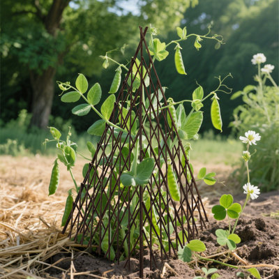 Clôture extensible en saule à trois côtés pour soutenir les plantes de jardin